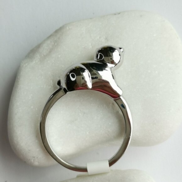 Cat ring size 7 14k gold overlay - Picture 3 of 6